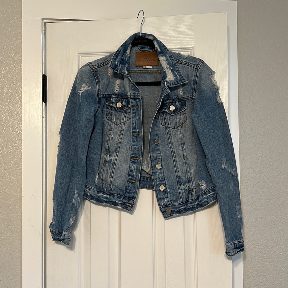 Distressed blue Jean jacket